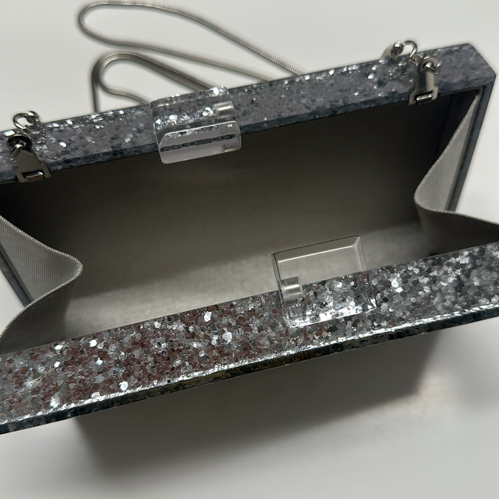 Sequined Eye Box Rectangular Clutch - image 8
